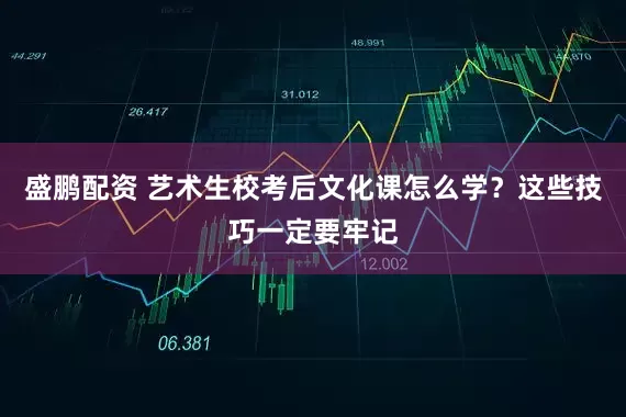 盛鹏配资 艺术生校考后文化课怎么学？这些技巧一定要牢记